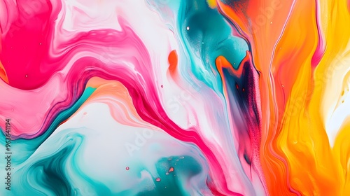 Wallpaper Mural Oil Painting Colorful Waves and Shapes, Texture, Pattern Background, Wallpaper, Cover and Screen for Smartphone, PC, Laptop, 9:16 and 16:9 Format Torontodigital.ca