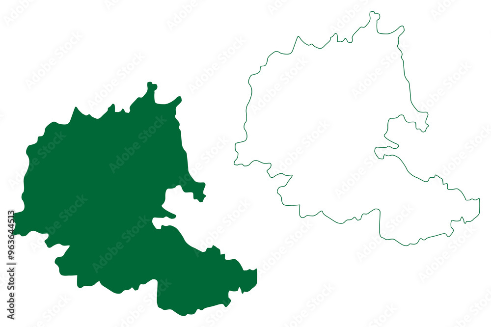 Bhadradri Kothagudem district (Telangana State, Republic of India) map vector illustration, scribble sketch Bhadradri Kothagudem map Bhadradri Kothagudem district (Telangana State, Republic of India) map vector illustration, scribble sketch Bhadradri Kothagudem map