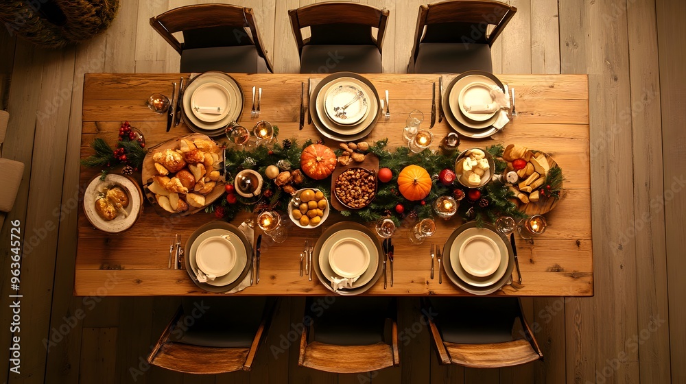 A festive table, set for Christmas or New Year's Eve A festive table, set for Christmas or New Year's Eve