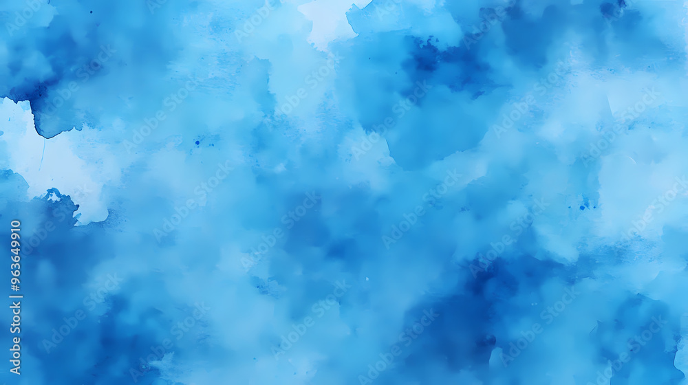 Fototapeta premium Blue azure turquoise abstract watercolor background for textures backgrounds and web banners design. Watercolor. Illustration