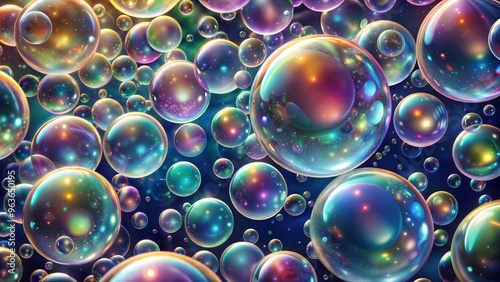 Iridescent Soap Bubbles Seamless Pattern for Playful and Clean Concepts