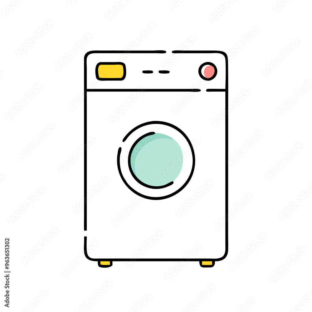 Washing machine on white background with copy space Washing machine on white background with copy space