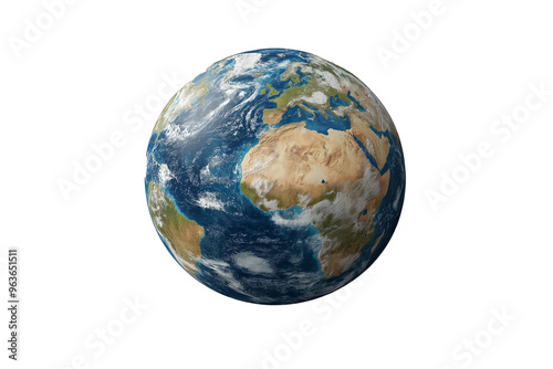 Fototapeta Naklejka Na Ścianę i Meble -  A high-resolution, detailed image of the Earth captured from space, showcasing the continents of Africa, Europe, and the Middle East. 