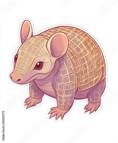 armadillo animal cute illustration cartoon wildlife nature mammal character vector adorable playful exotic reptile drawing fantasy anthropomorphic  photo