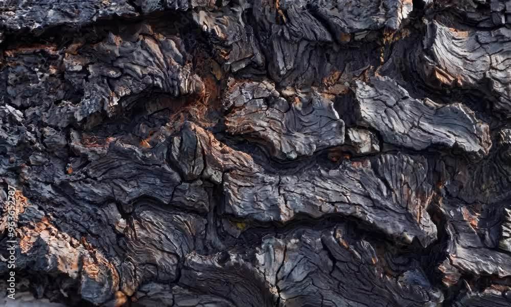 Textured bark with deep ridges and knots, Video Textured bark with deep ridges and knots, Video