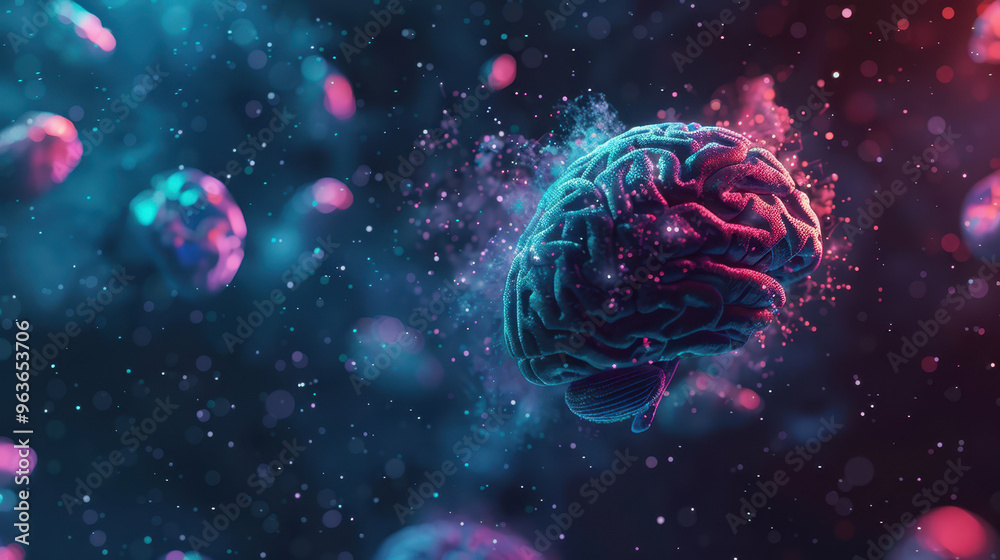 AI brain, science style. Space for text or design. Vector illustration. Background for wallpaper, poster, banner, card. AI brain, science style. Space for text or design. Vector illustration. Background for wallpaper, poster, banner, card.