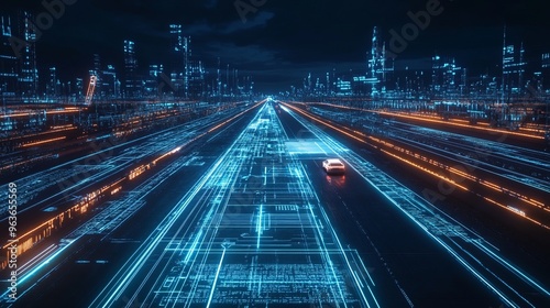 futuristic road hologram