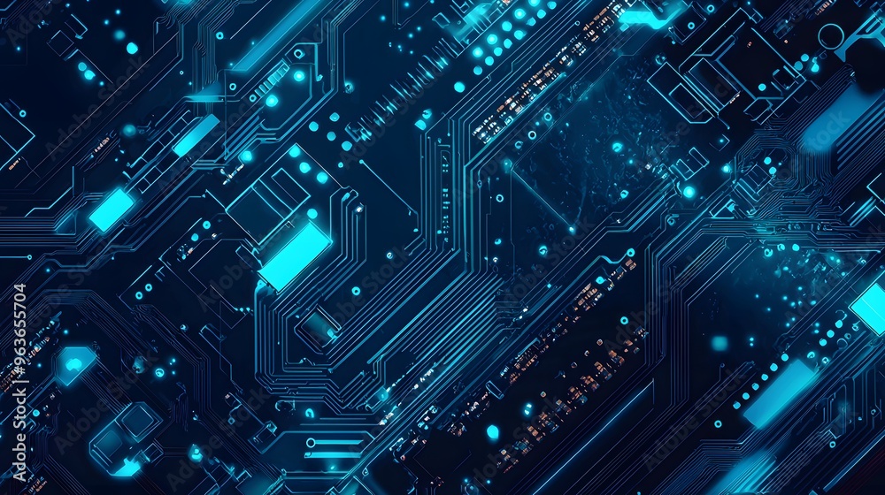 Abstract Blue Circuit Board Background. Abstract Blue Circuit Board Background.