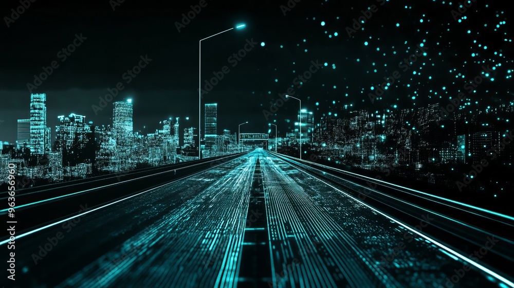 Fototapeta premium futuristic road hologram