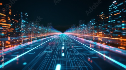 futuristic road hologram