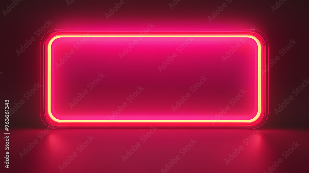 Neon frame sign in the shape of a rectangle. 3d illustration. Neon. Illustration Neon frame sign in the shape of a rectangle. 3d illustration. Neon. Illustration