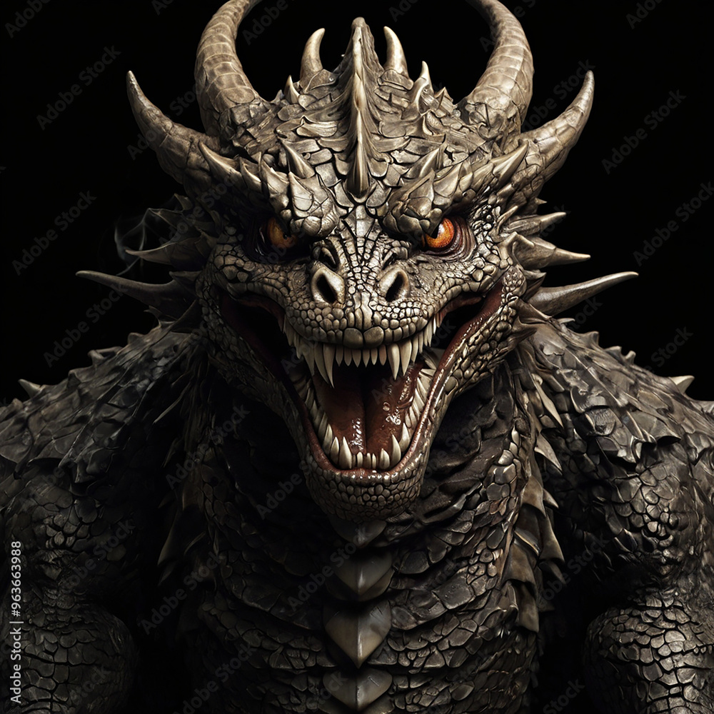 dragon head isolated on black dragon head isolated on black