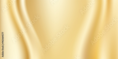 Close-up texture of natural gold silk. Light Golden fabric smooth texture surface background. Smooth elegant gold silk in Sepia toned. Texture, background, pattern, template.