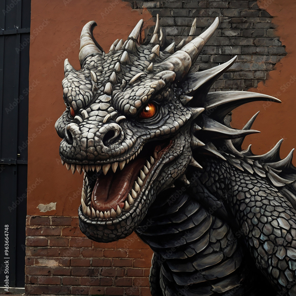 dragon head isolated on black dragon head isolated on black