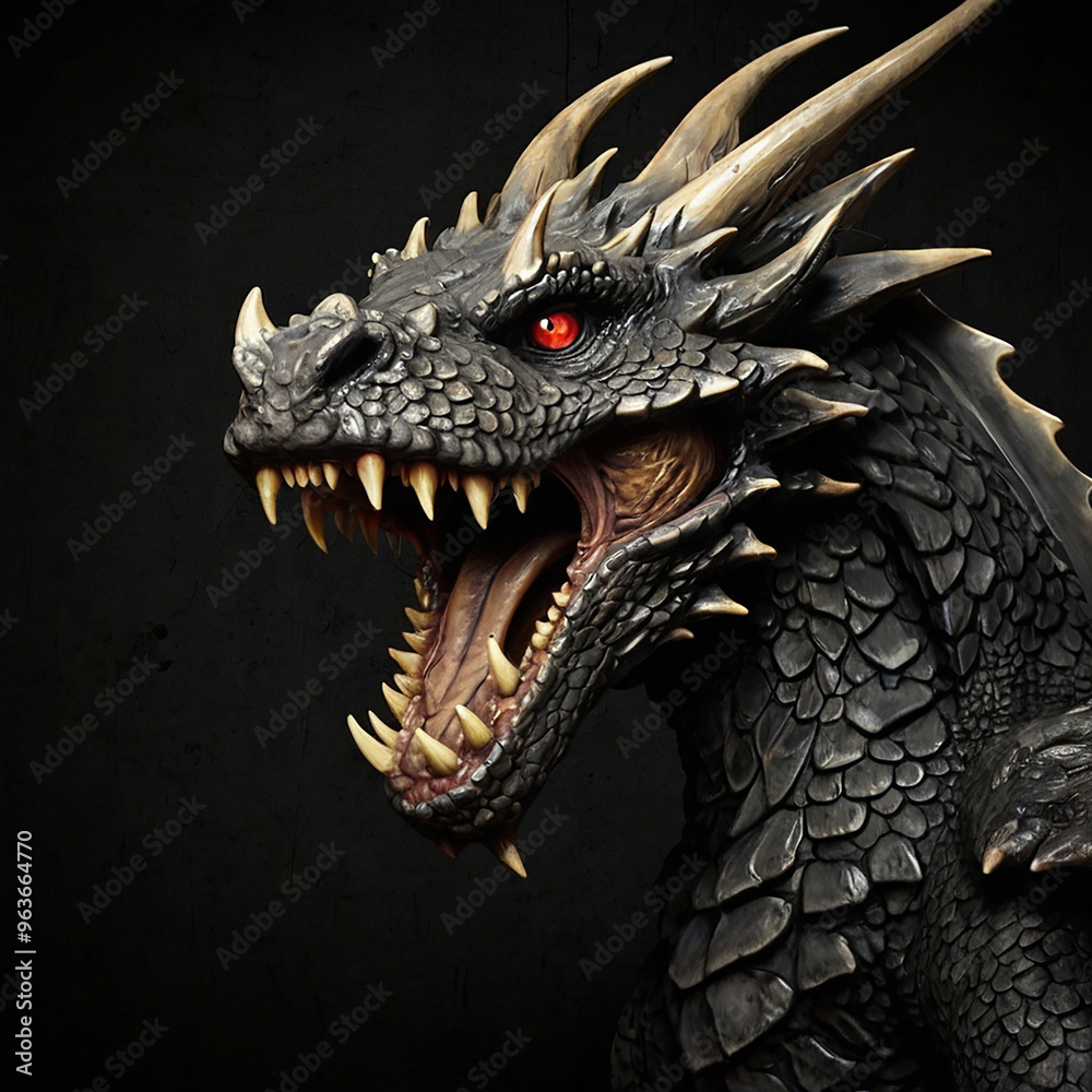 dragon head isolated on black dragon head isolated on black