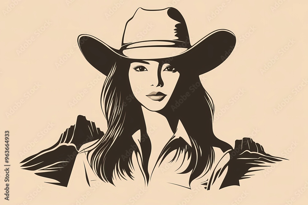 background image of a cowboy woman, western illustration style, western. background image of a cowboy woman, western illustration style, western.