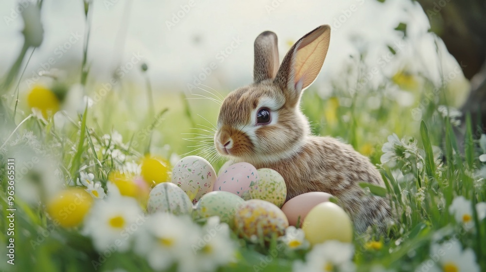 Fototapeta premium Easter Bunny in a Meadow