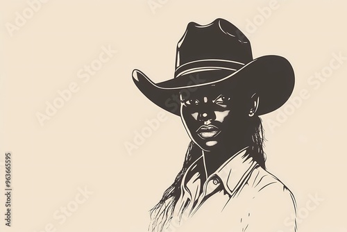 background image of a cowboy woman, western illustration style, western.  