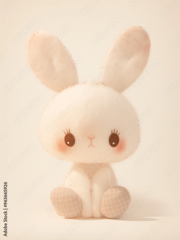 Obraz premium かわいいフェルト風のウサギ