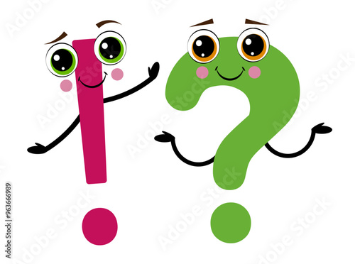 Question mark and exclamation mark on a white background