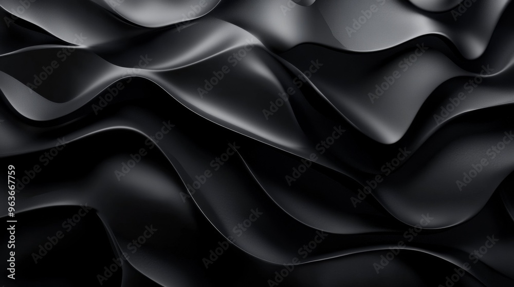 Elegant Black Fabric Waves Elegant Black Fabric Waves