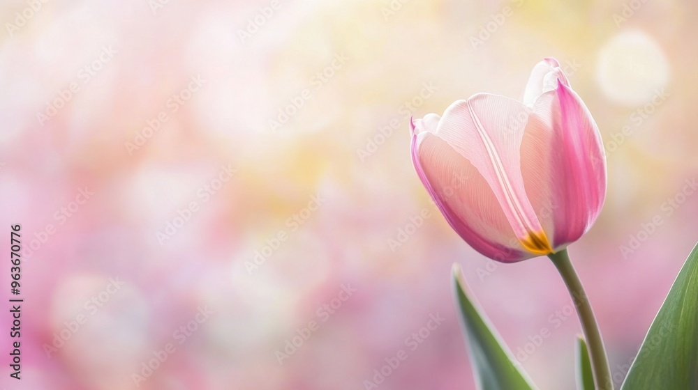 Soft Pink Tulip with Bokeh Background Soft Pink Tulip with Bokeh Background