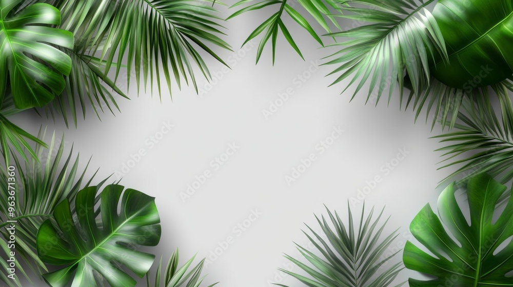 Tropical Leaf Frame Background