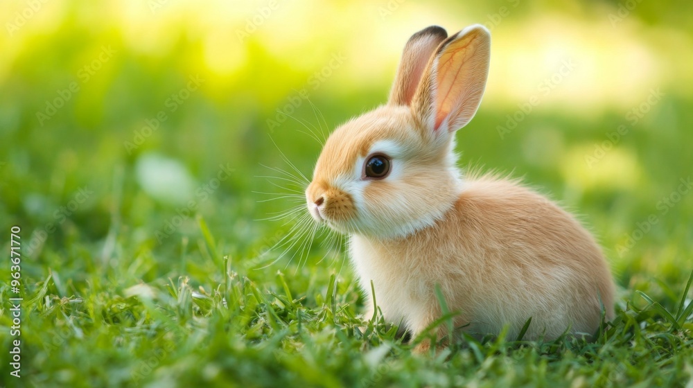 Cute Fluffy Rabbit in Natural Setting Cute Fluffy Rabbit in Natural Setting