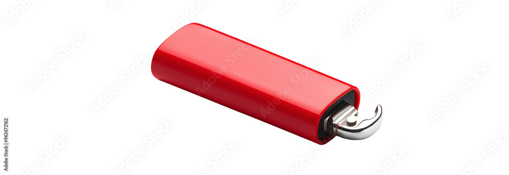Bright Red Cigarette Lighter, Clipping Path, Bright Red Cigarette Lighter, Clipping Path,