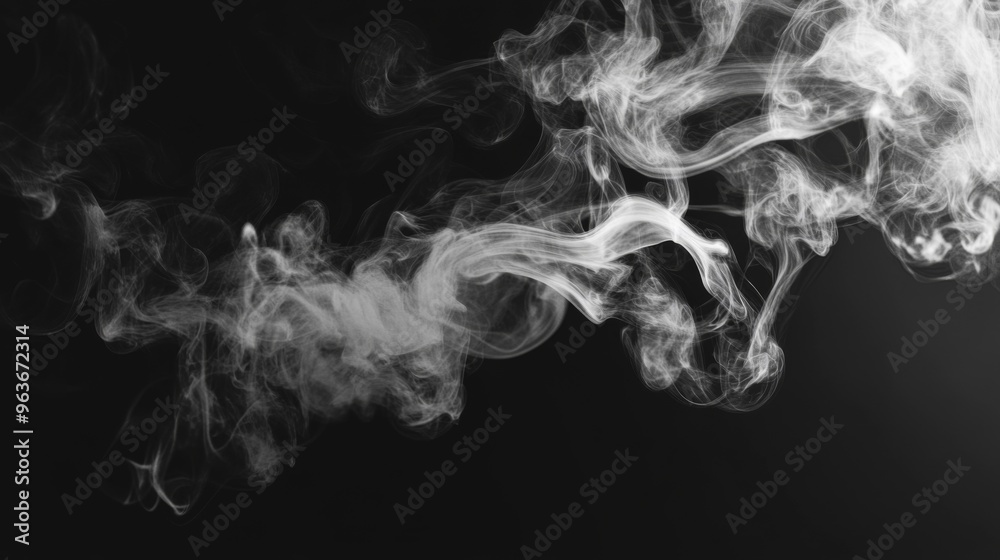 Ethereal Smoke Pattern on Black Background