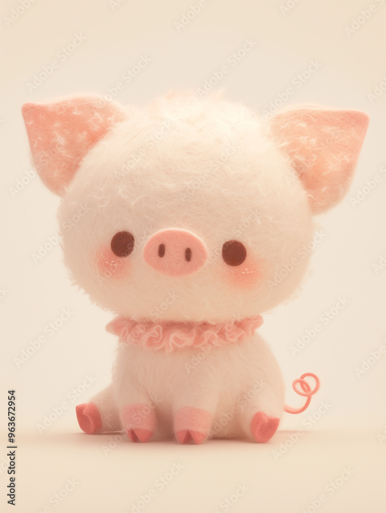 かわいいフェルト風のブタ かわいいフェルト風のブタ