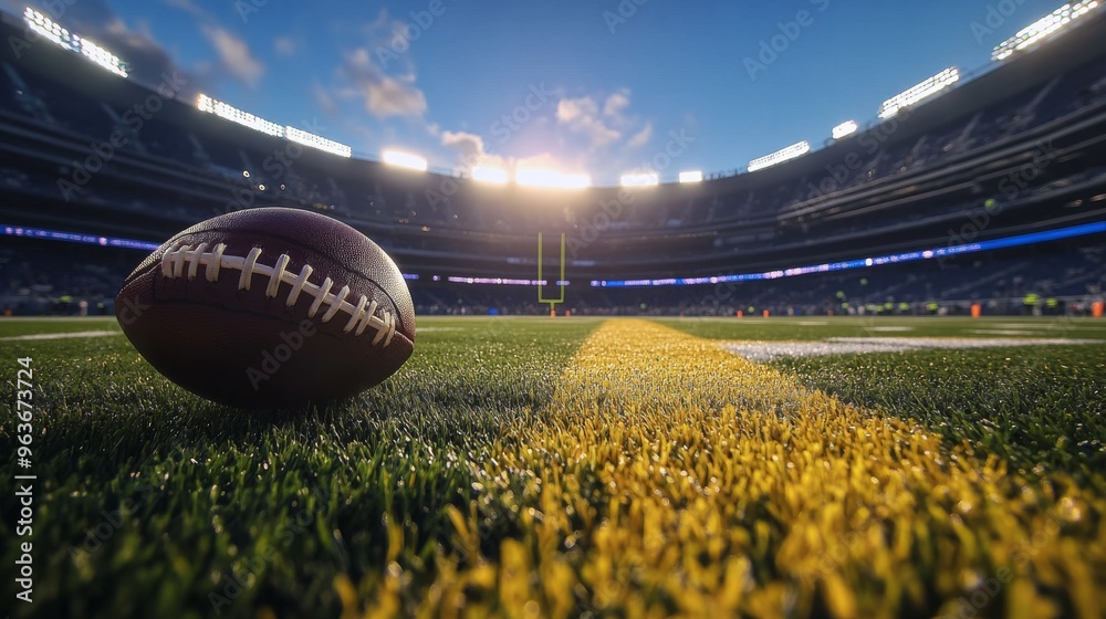 Football Field Under Sunset Football Field Under Sunset