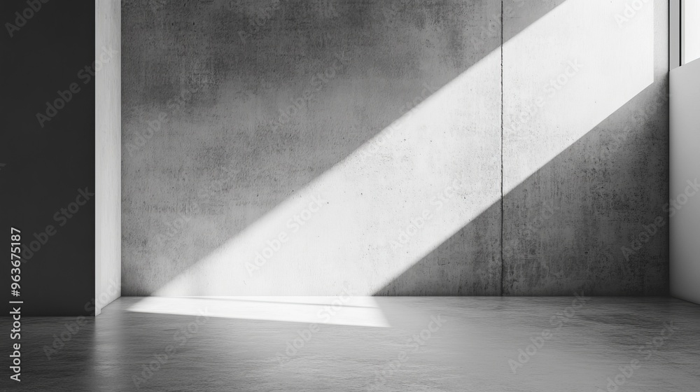Minimalist Concrete Interior with Light