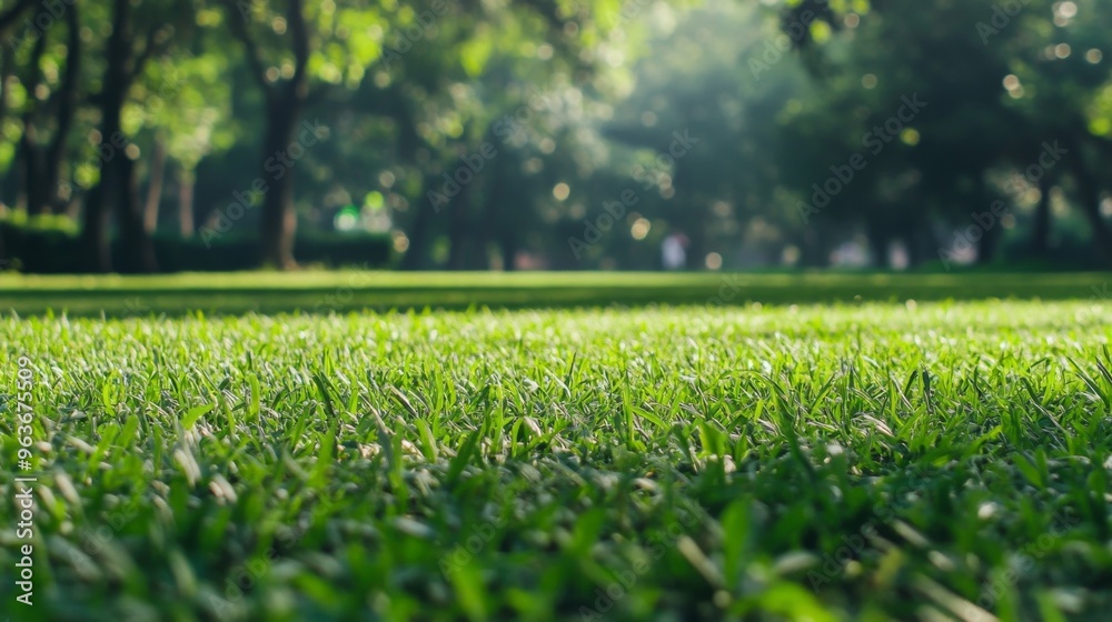 Lush Green Grass in a Sunlit Park Lush Green Grass in a Sunlit Park
