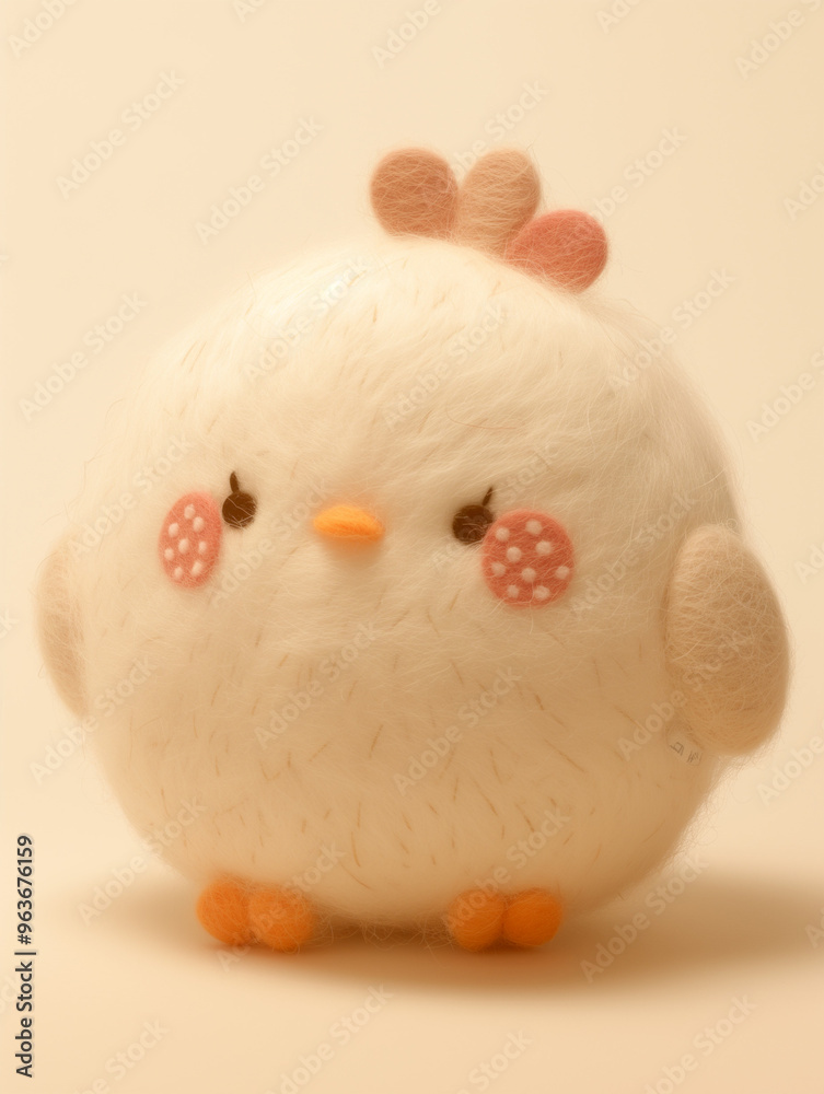 かわいいフェルト風のニワトリ