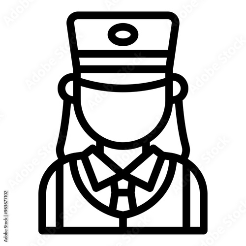 Female train conductor avatar representing a uniformed railway staff member.