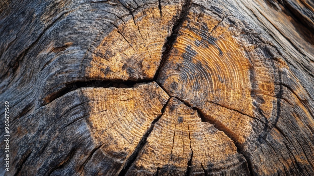 Fototapeta premium Cross-Section of a Tree Log