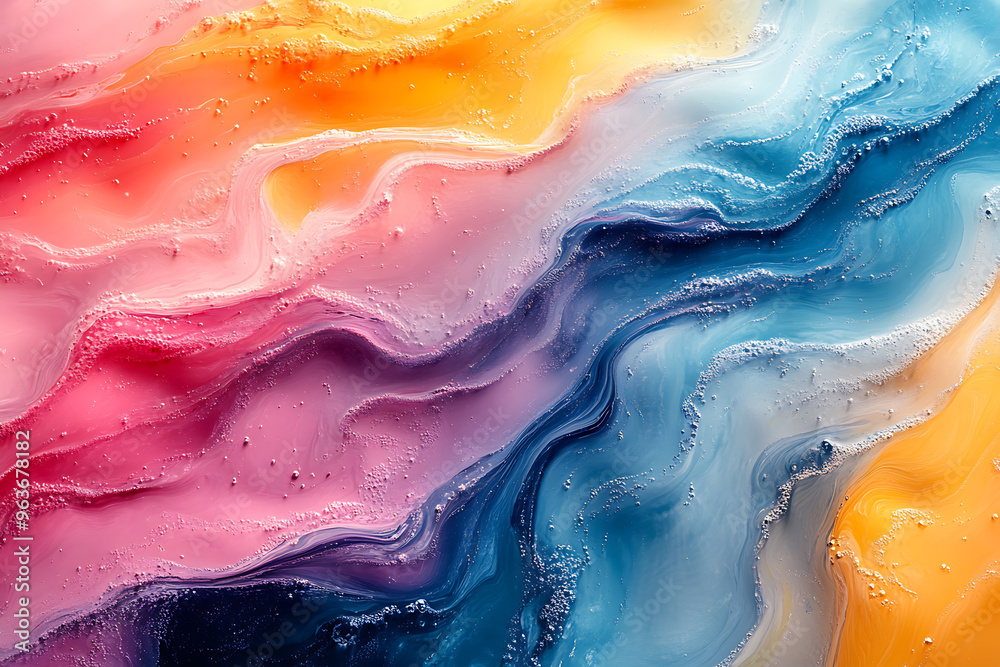 3D rendering of exquisite liquid multi-colored paints swirling in water, creating a vibrant, dynamic background with fluid, artistic motion.
3D rendering of exquisite liquid multi-colored paints swirling in water, creating a vibrant, dynamic background with fluid, artistic motion.