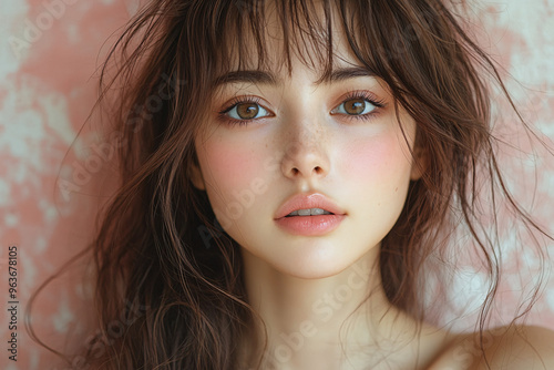portrait of a beauty asian model is advertising
