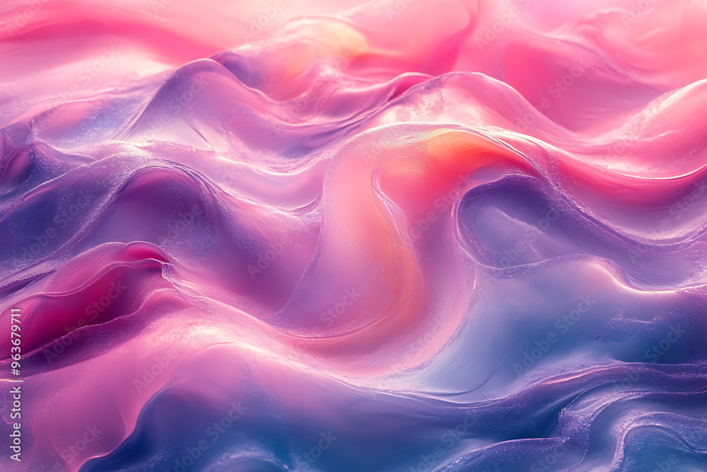 Fototapeta premium 3D rendering of exquisite liquid multi-colored paints swirling in water, creating a vibrant, dynamic background with fluid, artistic motion.