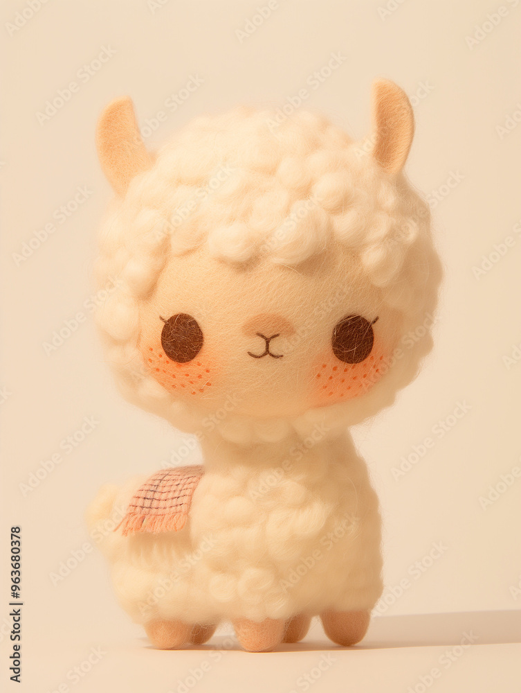 かわいいフェルト風のラマ かわいいフェルト風のラマ