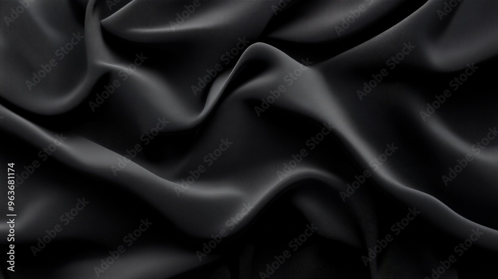 Fototapeta premium Elegant Black Satin Fabric