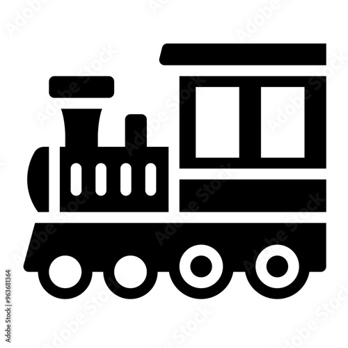 Locomotive icon representing a train engine used for railway transportation.