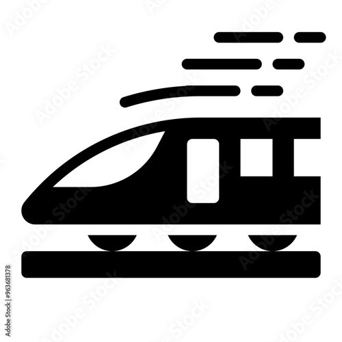 Highspeed train icon representing a fast railway vehicle for travel.