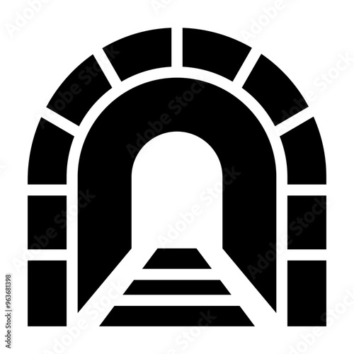 Tunnel icon representing railway infrastructure for trains to pass through.