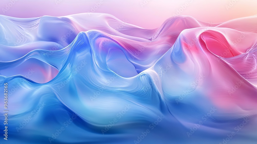 Fototapeta premium Rippling liquid glass with subtle color gradients, ultra-clear transparency, liquid background, elegant and minimalistic