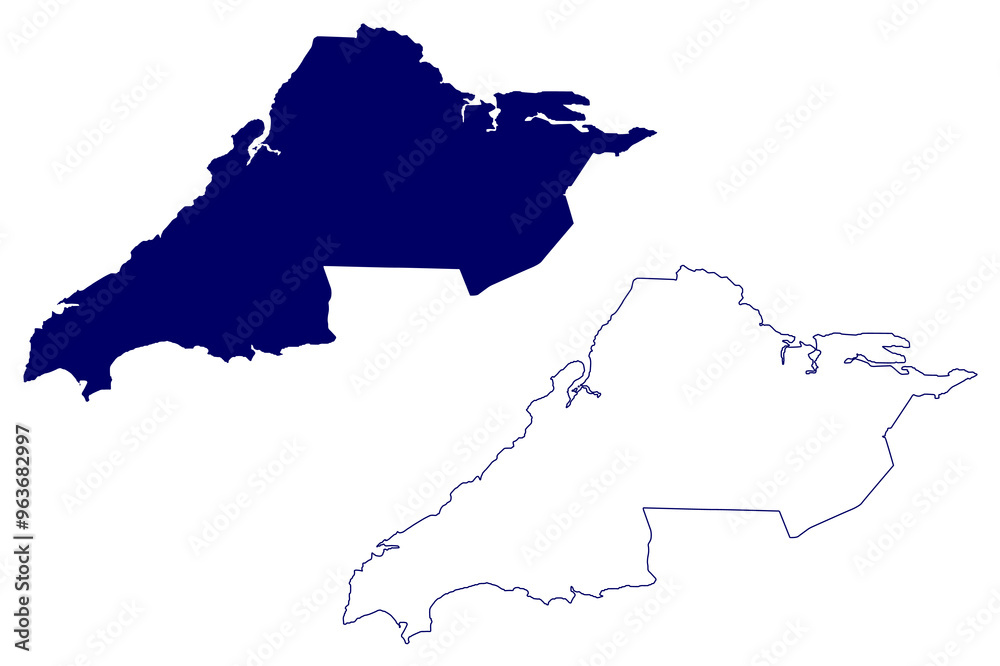 Obraz premium Cumberland County (Canada, Nova Scotia Province, North America) map vector illustration, scribble sketch Cumberland map