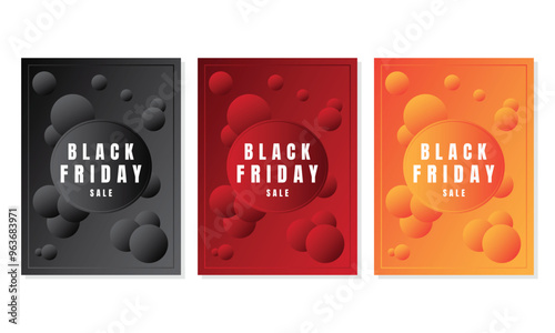 black friday sale abstract flyer design set in different colors