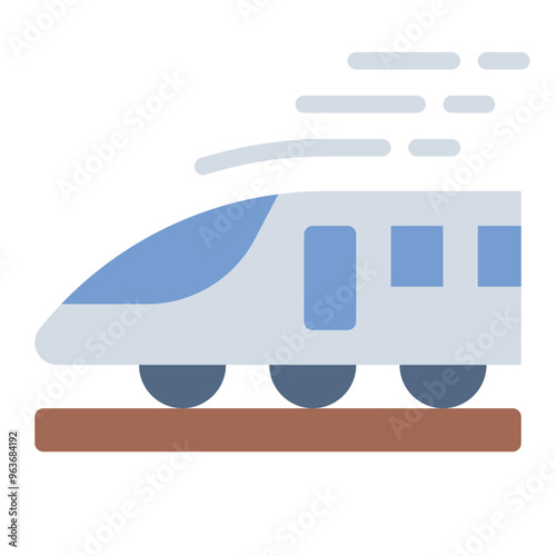 Highspeed train icon representing a fast railway vehicle for travel.