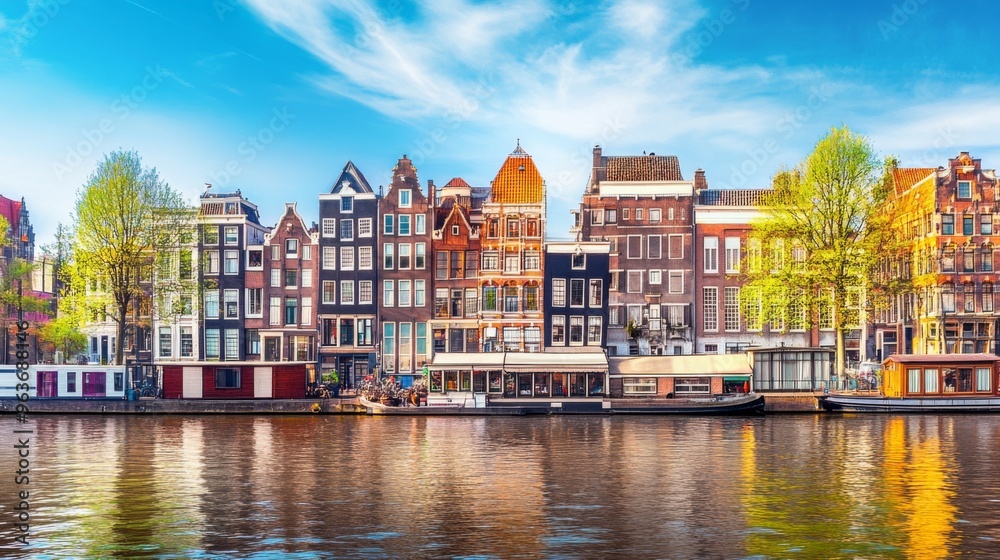 Obraz premium Scenic Waterfront of Amsterdam